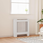 vidaXL Pokrov za radiator inženirski les bel 78 cm