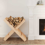 vidaXL Stojalo za drva 47x39,5x48 cm trdna borovina