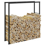 vidaXL Stojalo za drva črno 110x30x116 cm jeklo
