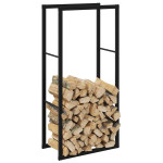 vidaXL Stojalo za drva črno 55x30x116 cm jeklo