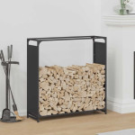 vidaXL Stojalo za drva črno 90x28x90 cm hladno valjano jeklo