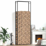 vidaXL Stojalo za drva mat črno 110x28x312 cm jeklo