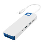 Targus HyperDrive Flex 8-portni USB-C zvezdiščni adapter modro-bel