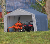 Garažni/skladiščni šotor 13,7 m² - 3,7 x 3,7 x 2,6 m - SIVA