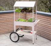 Kovinska visoka greda s streho in kolesi - 85x50x150 cm - več barv