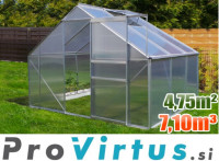 Rastlinjak 250 x 190 x 195 cm + temelj+strešno okno