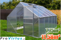 Rastlinjak 250cm x 310cm x 195cm + temelj in prezračevalno okno