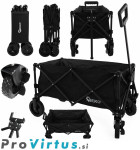 Ročni transportni zložljivi voziček nosilnost do 100Kg črna 127L