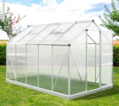 Srebrn aluminijasti rastlinjak Flora 6 m² - 312 x 192 x 201 cm