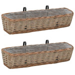 vidaXL Balkonski cvetlični lonec 2 kosa pleten s PE podlogo 80 cm