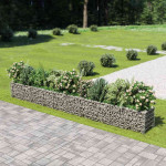 vidaXL Visoka greda gabion pocinkano jeklo 450x50x50 cm