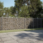 vidaXL Gabionska košara s pokrovom 400x50x100 cm pocinkano železo