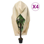 vidaXL Koprena za rastline iz flisa z zadrgo 4 kosi 70 g/m² 1,2x1,8 m