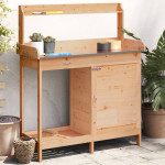 vidaXL Miza za sajenje z omarico rjava 110,5x45x124,5 trden les jelke