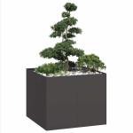 vidaXL Plantažni lonček črn 100x100x80 cm Jeklo
