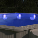 vidaXL Potopna plavajoča LED svetilka za bazen z daljincem bela