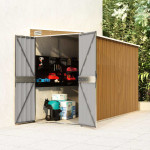 vidaXL Stenska vrtna lopa rjava 118x288x178 cm pocinkano jeklo