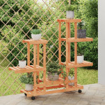 vidaXL Stojalo za rastline s kolesi 95x25x101 cm trden les jelke
