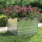 vidaXL Visoka greda 100x100x77 cm pocinkano jeklo srebrna