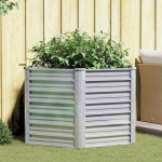 vidaXL Visoka greda 129x77 cm pocinkano jeklo srebrna