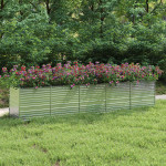 vidaXL Visoka greda 400x80x77 cm pocinkano jeklo srebrna