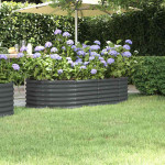 vidaXL Visoka greda iz cinkanega jekla 152x80x36 cm antracit