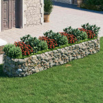 vidaXL Visoka greda gabion pocinkano železo 400x100x50 cm