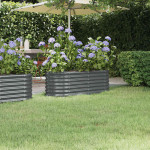vidaXL Visoka greda iz cinkanega jekla 114x40x36 cm antracit