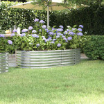 vidaXL Visoka greda iz cinkanega jekla 152x80x36 cm srebrna