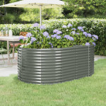 vidaXL Visoka greda iz cinkanega jekla 175x100x68 cm siva