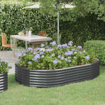 vidaXL Visoka greda iz cinkanega jekla 214x140x36 cm antracit