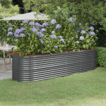 vidaXL Visoka greda iz cinkanega jekla 296x80x68 cm antracit