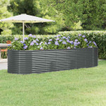 vidaXL Visoka greda iz cinkanega jekla 322x100x68 cm antracit