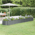vidaXL Visoka greda iz cinkanega jekla 368x80x36 cm antracit