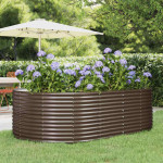 vidaXL Visoka greda rjava 212x140x68 cm cinkano jeklo
