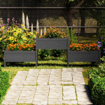vidaXL Visoka greda siva 245,5x44x75 cm trdna borovina