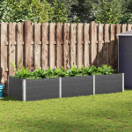 vidaXL Visoka greda siva 300x100x54 cm WPC