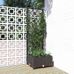 vidaXL Vrtno korito z rešetko črno 40x40x121,5 cm PP