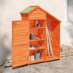 vidaXL Vrtna lopa za orodje rjava 120x53,5x170 cm trdna borovina