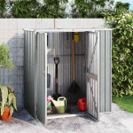 vidaXL Vrtna lopa za orodje siva 161x89x161 cm pocinkano jeklo