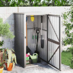 vidaXL Vrtna lopa za orodje siva 88x89x161 cm pocinkano jeklo