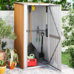 vidaXL Vrtna lopa rjava 118,5x97x209,5 cm pocinkano jeklo