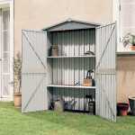 vidaXL Vrtna lopa siva 116x45x175 cm pocinkano jeklo