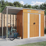 vidaXL Vrtna lopa z nadstreškom svetlo rjava 277x107x181 cm jeklo