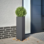 vidaXL Vrtna visoka greda 2 kosa antracit trikotna 30x26x75 cm jeklo