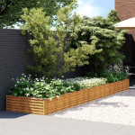 vidaXL Vrtna visoka greda 482x100x36 cm corten jeklo