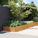 vidaXL Vrtna visoka greda 579x100x36 cm corten jeklo