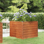 vidaXL Vrtna visoka greda rusty 100x100x77 cm corten jeklo