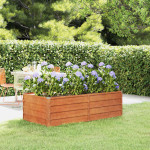 vidaXL Vrtna visoka greda rusty 160x80x45 cm corten jeklo