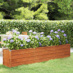 vidaXL Vrtna visoka greda rusty 240x40x45 cm corten jeklo